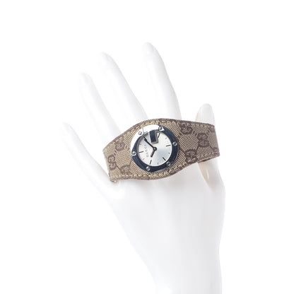 Gucci Stainless Steel Canvas 31mm 104 Monogram Quartz Watch Brown 2 of 8