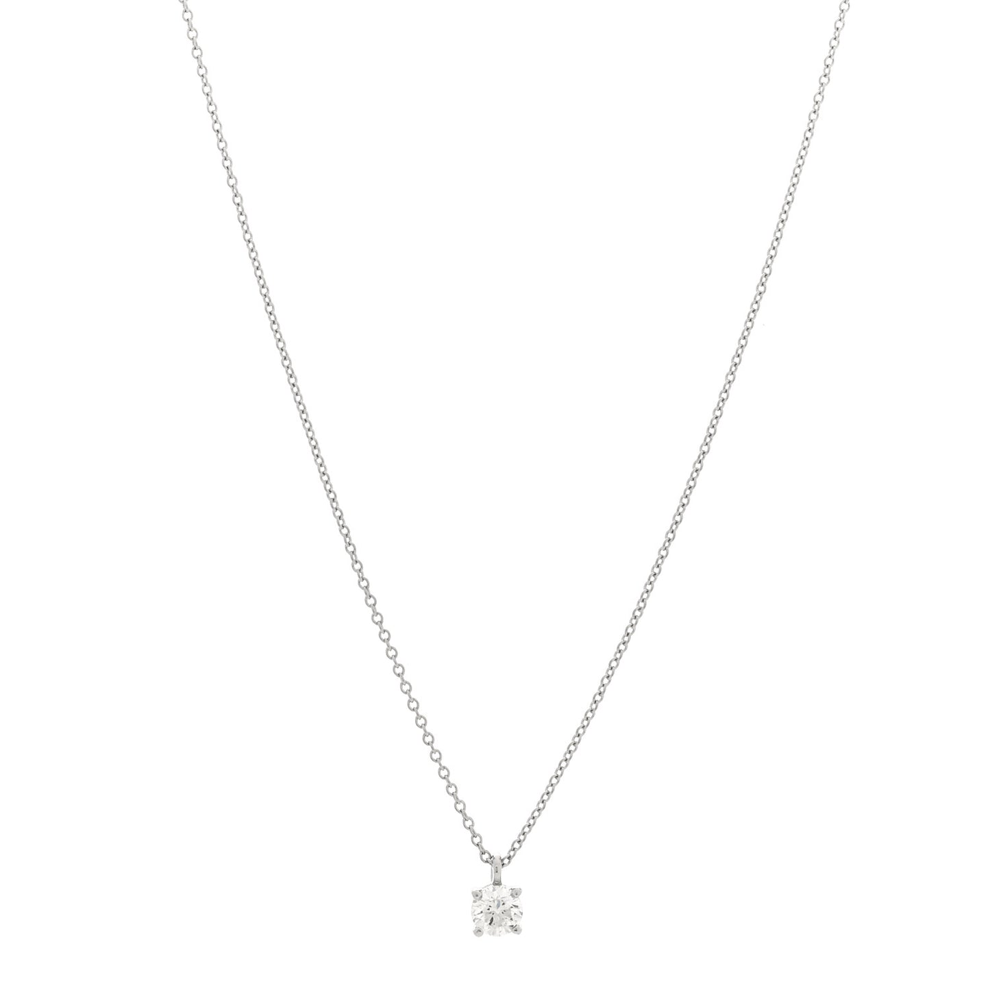 Platinum Diamond .33ct Solitaire Pendant Necklace