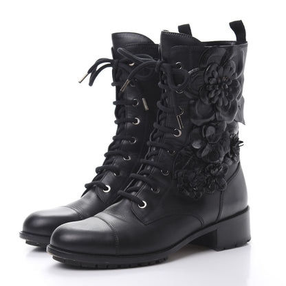 Valentino Garavani Calfskin Techno Couture Combat Boots 39 Black 3 of 9