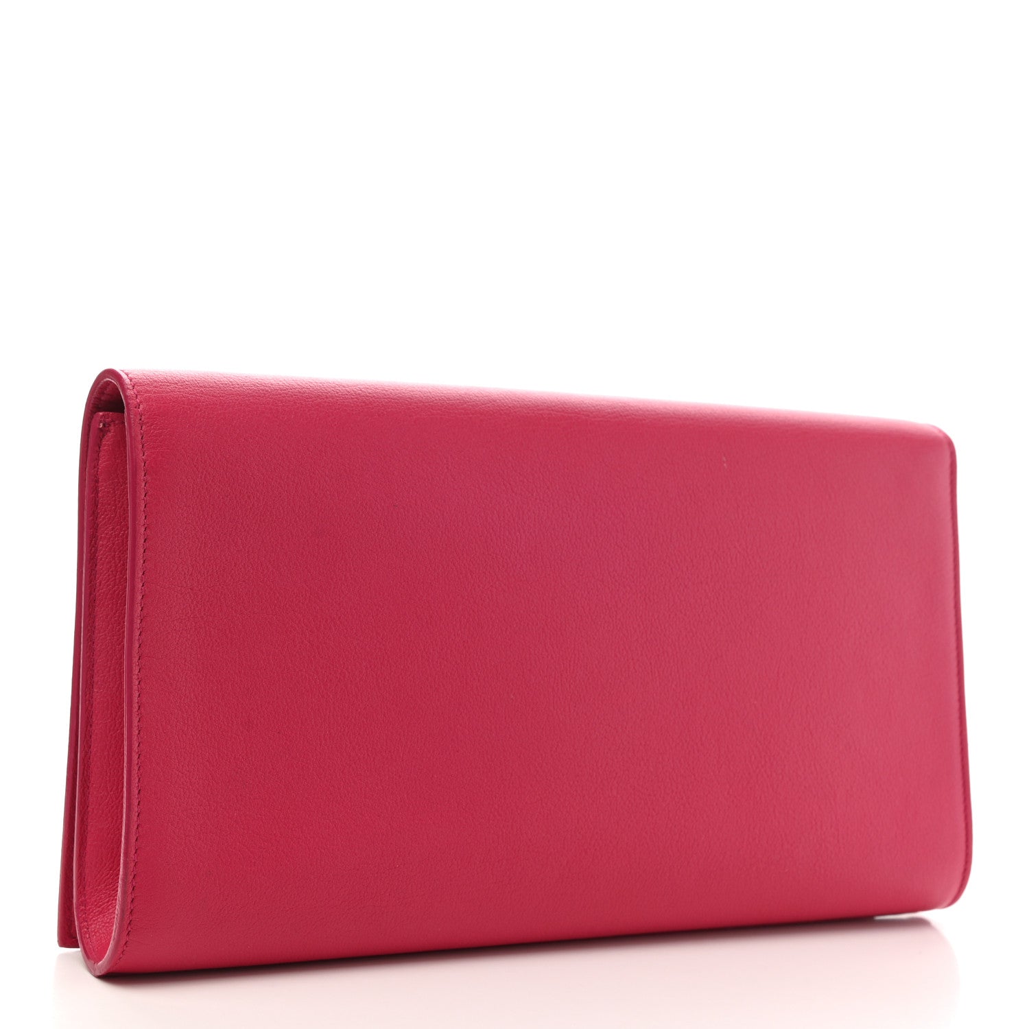 Saint Laurent Calfskin Monogram Large Belle De Jour Clutch Lipstick Fuchsia 3 of 7