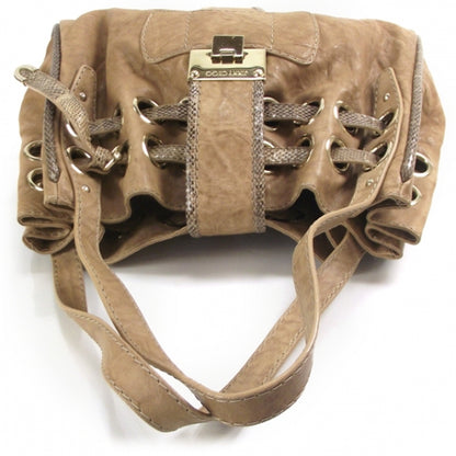 Jimmy Choo Leather Watersnake Riki Tote Bag Stone 5 of 9