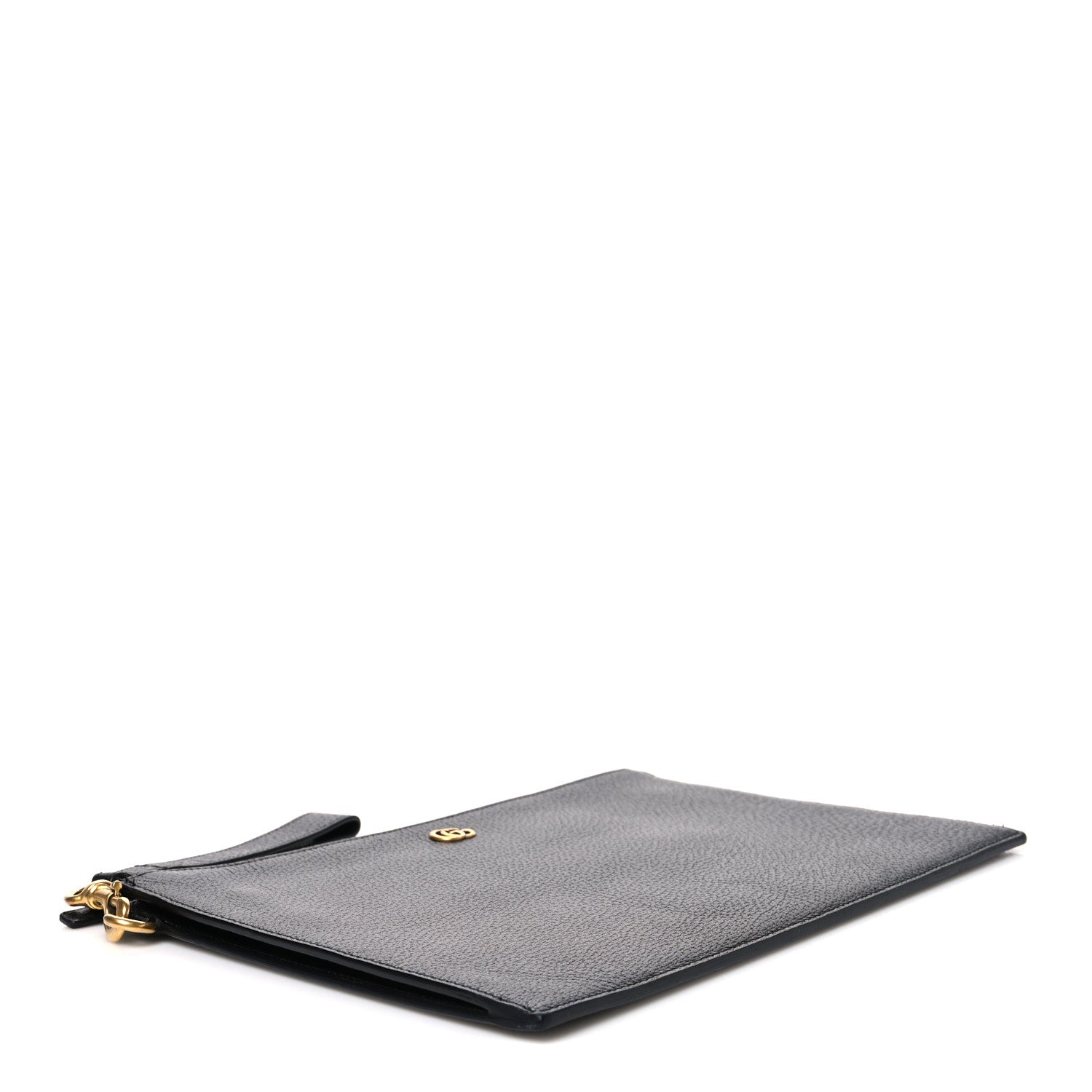 Gucci Textured Dollar Calfskin GG Marmont Zip Pouch Black 4 of 7
