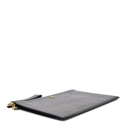 Gucci Textured Dollar Calfskin GG Marmont Zip Pouch Black 4 of 7