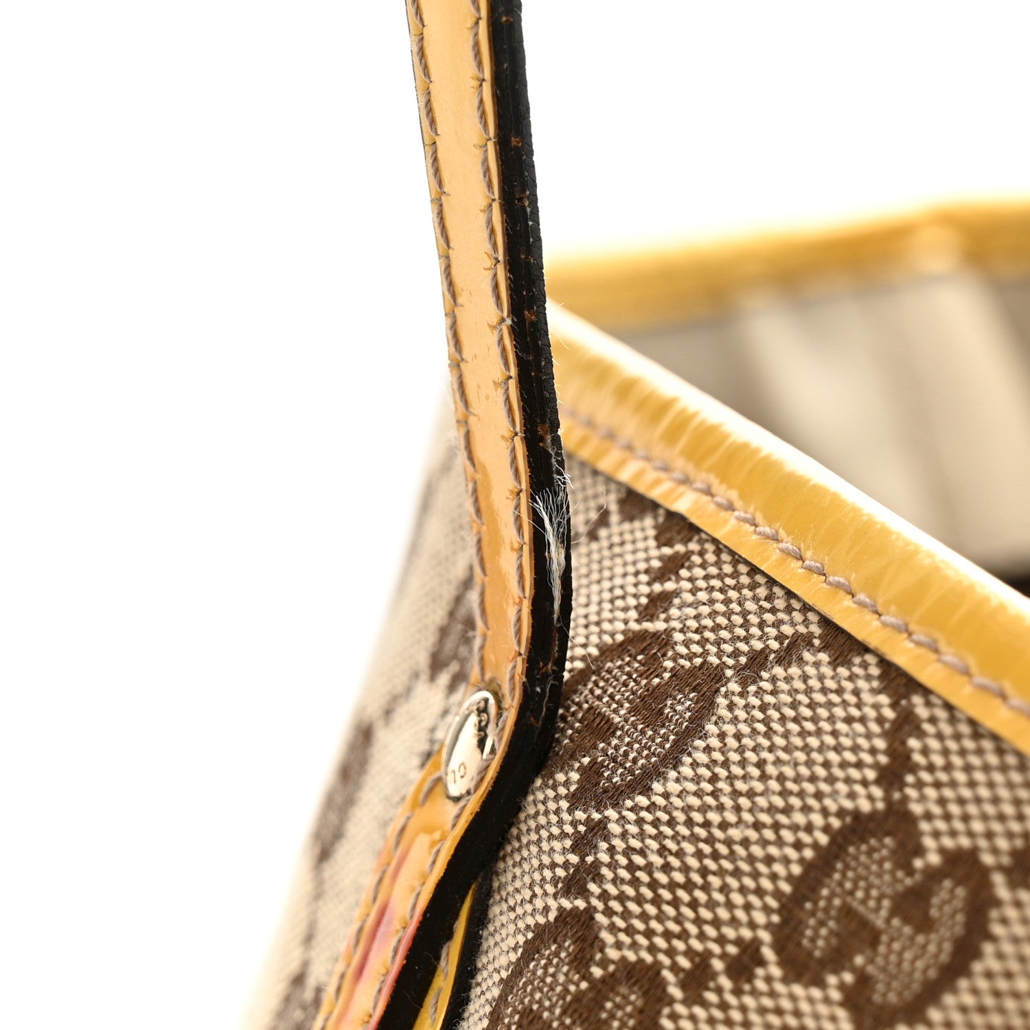 Gucci GG Monogram Patent Oliver Pug Tote Yellow Beige 20 of 21
