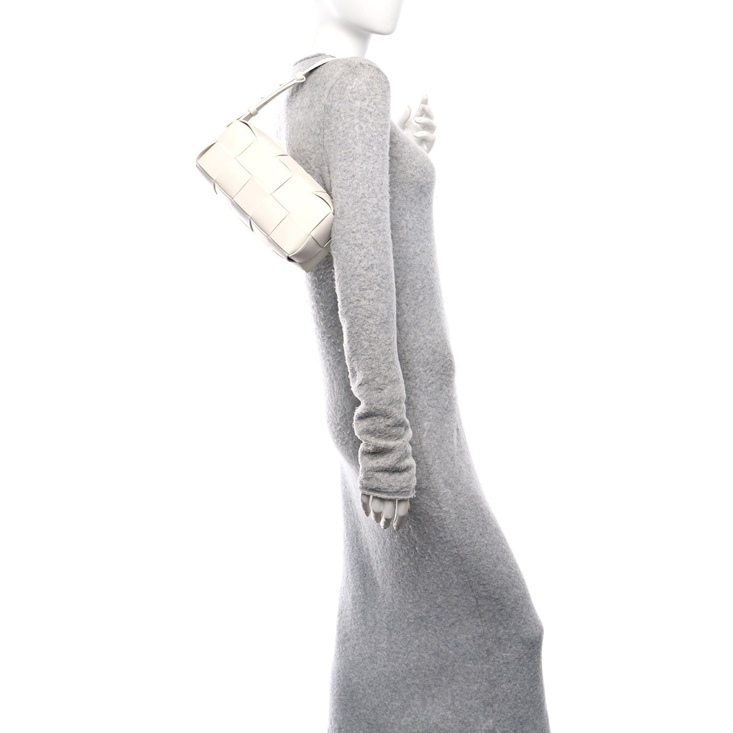 Lambskin Maxi Intrecciato Small Brick Cassette Bag White