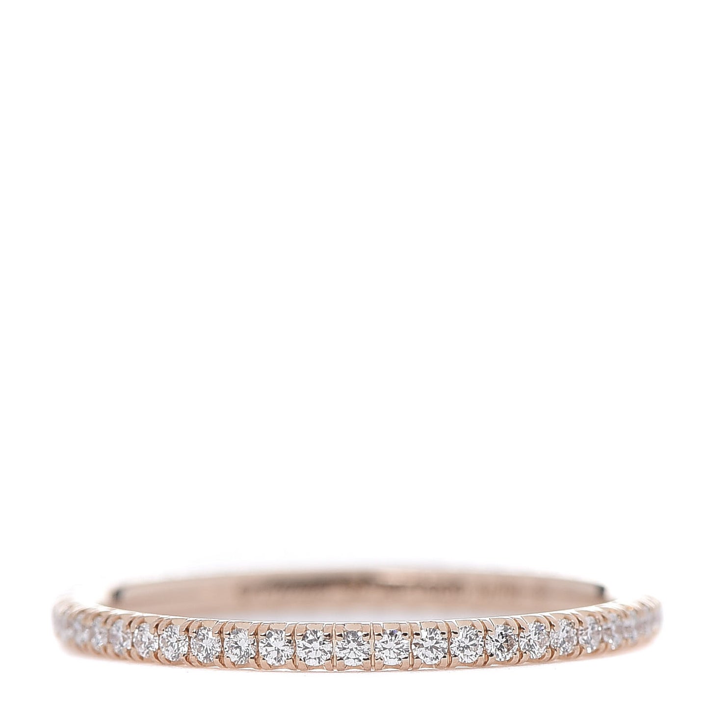 18K Pink Gold Diamond 1.5mm Étincelle de Wedding Band Ring 53 6.5