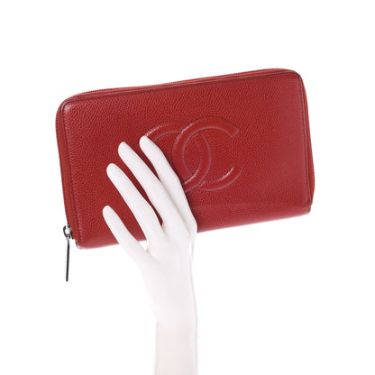 Chanel Caviar Large CC Timeless Zip Around Organizer Wallet Red 2 of 9