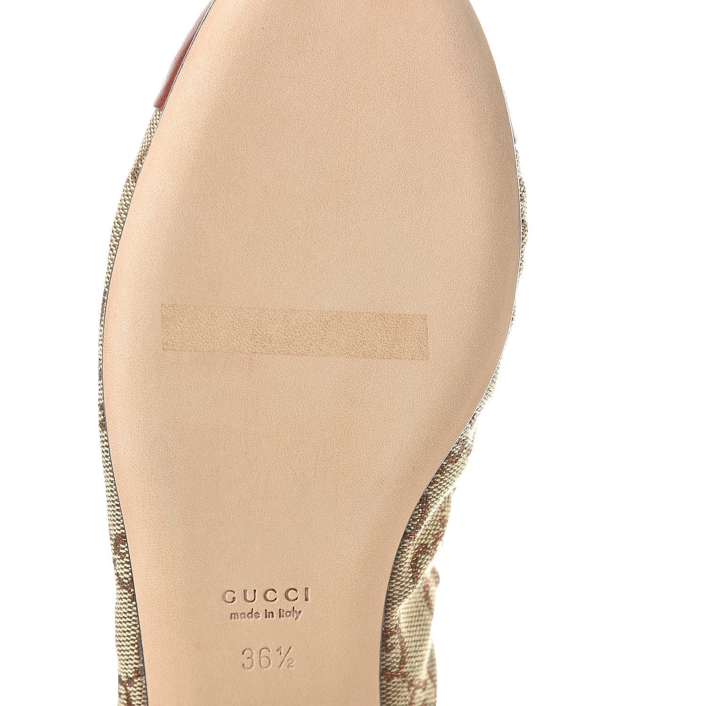 GG Monogram Miro Soft Calfskin Bamboo Ballet Flat 36.5 Beige Oxydus
