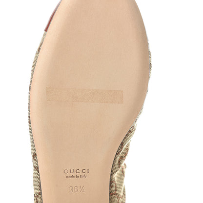 Gucci GG Monogram Miro Soft Calfskin Bamboo Ballet Flat 36.5 Beige Oxydus 9 of 14