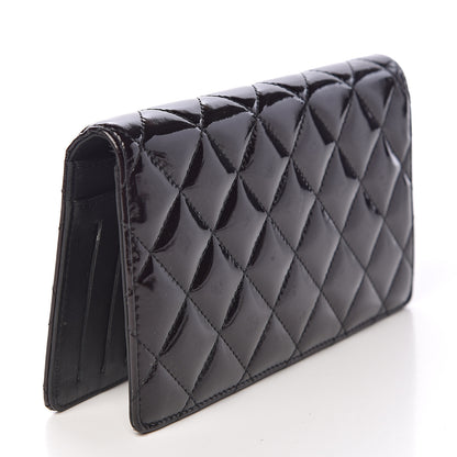 Chanel Patent Quilted Brilliant Yen Wallet Black 3 of 9