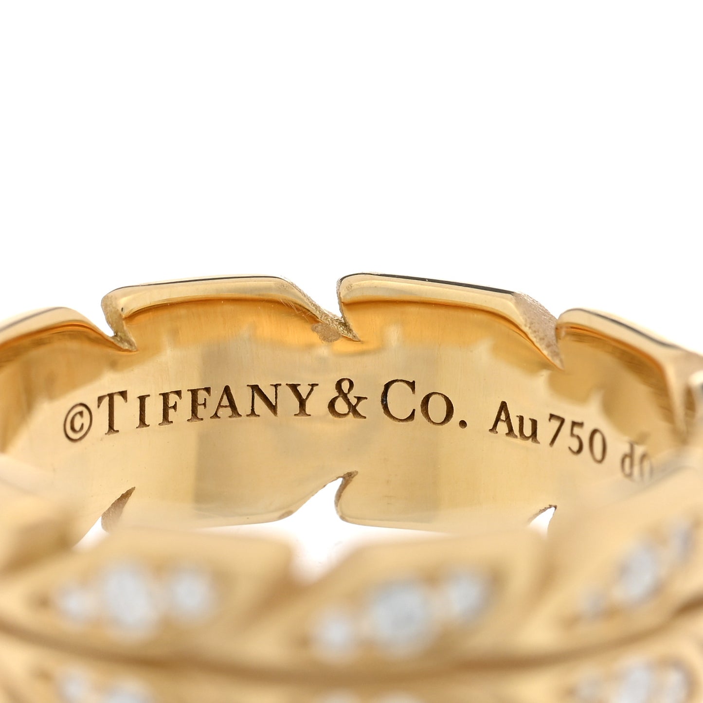 18K Yellow Gold Diamond Victoria Vine Band Ring 51 5.75