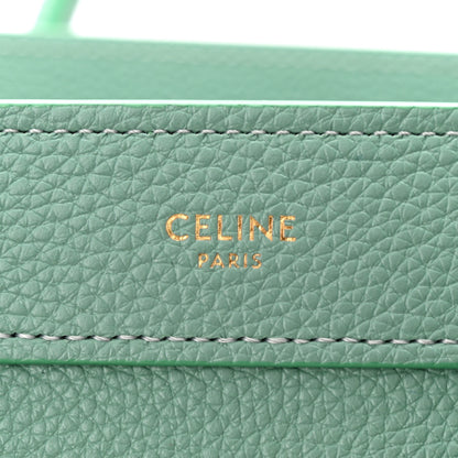 Celine Drummed Calfskin Nano Luggage Ice Mint 6 of 11