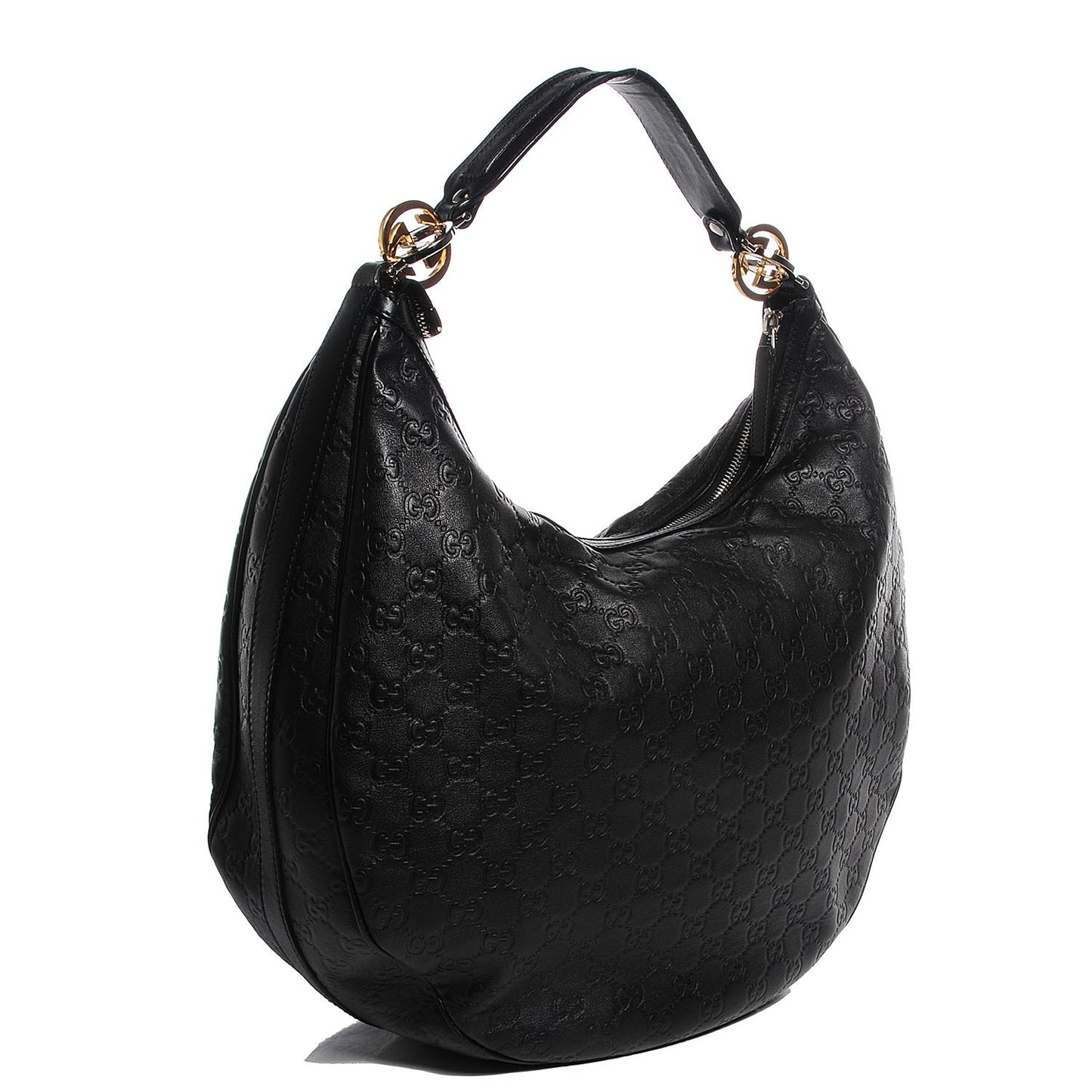 Guccissima GG Twins Large Hobo Black