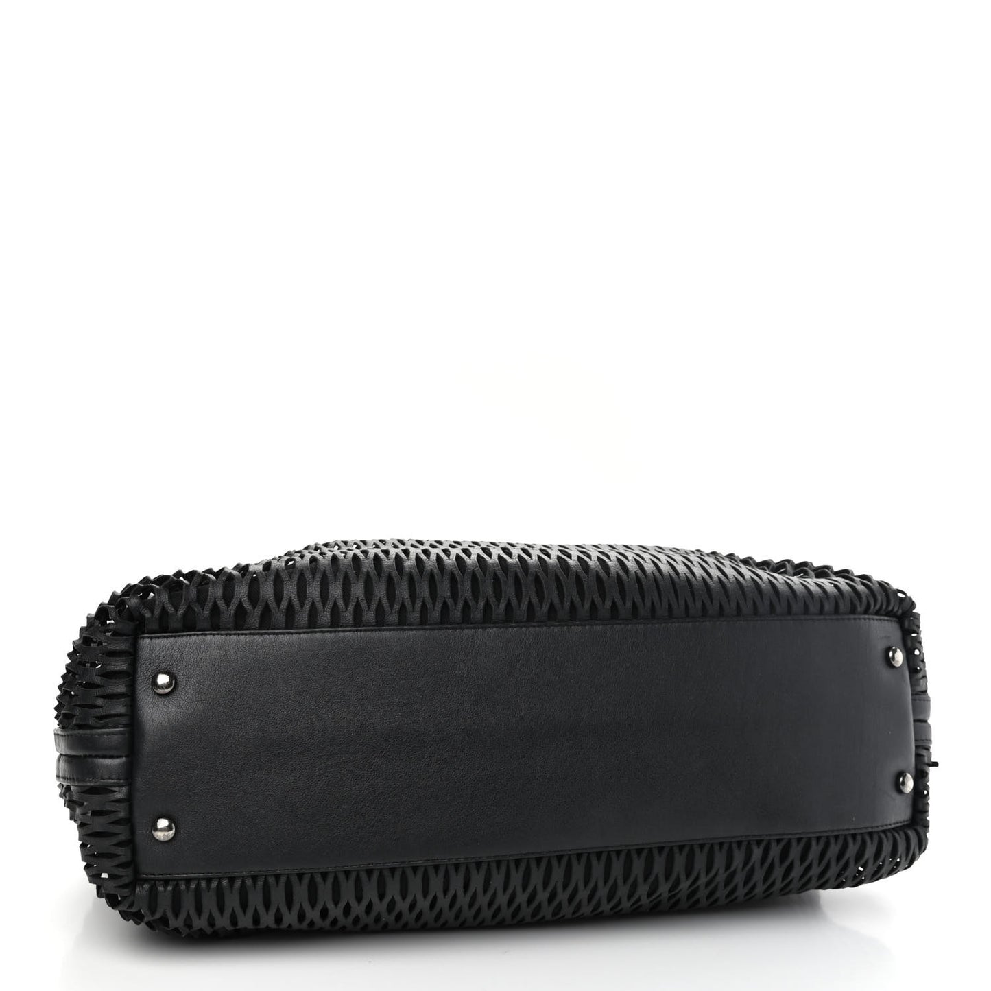Calfskin Laser Cut Perforated CC Tote Black