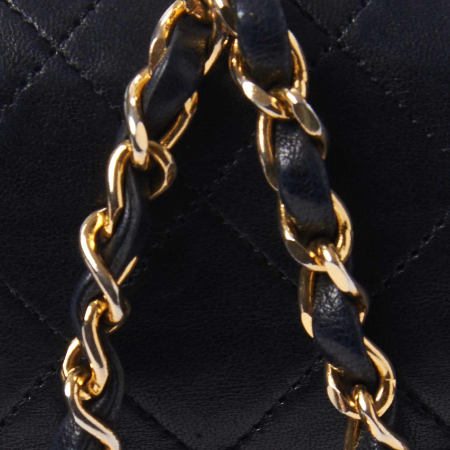 Lambskin Quilted Medium Double Flap Black