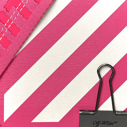 Off-White Saffiano Striped Mini Diag Binder Clip Bag Pink White 11 of 20