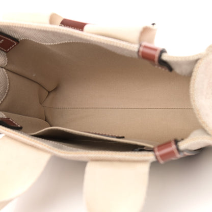 Chloe Cotton Calfskin Small Woody Ribbon Tote White Brown 5 of 9