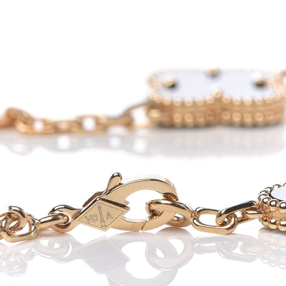 Van Cleef & Arpels 18K Yellow Gold Black Onyx 5 Motifs Vintage Alhambra Bracelet 4 of 6