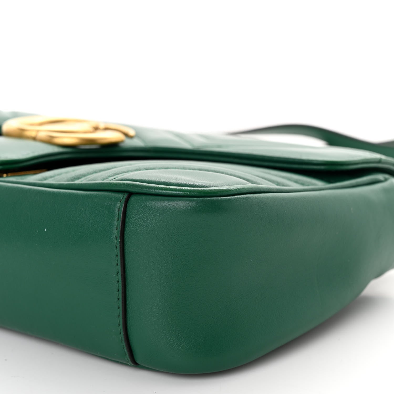 Gucci Calfskin Matelasse Small GG Marmont Shoulder Bag Emerald Green 10 of 10