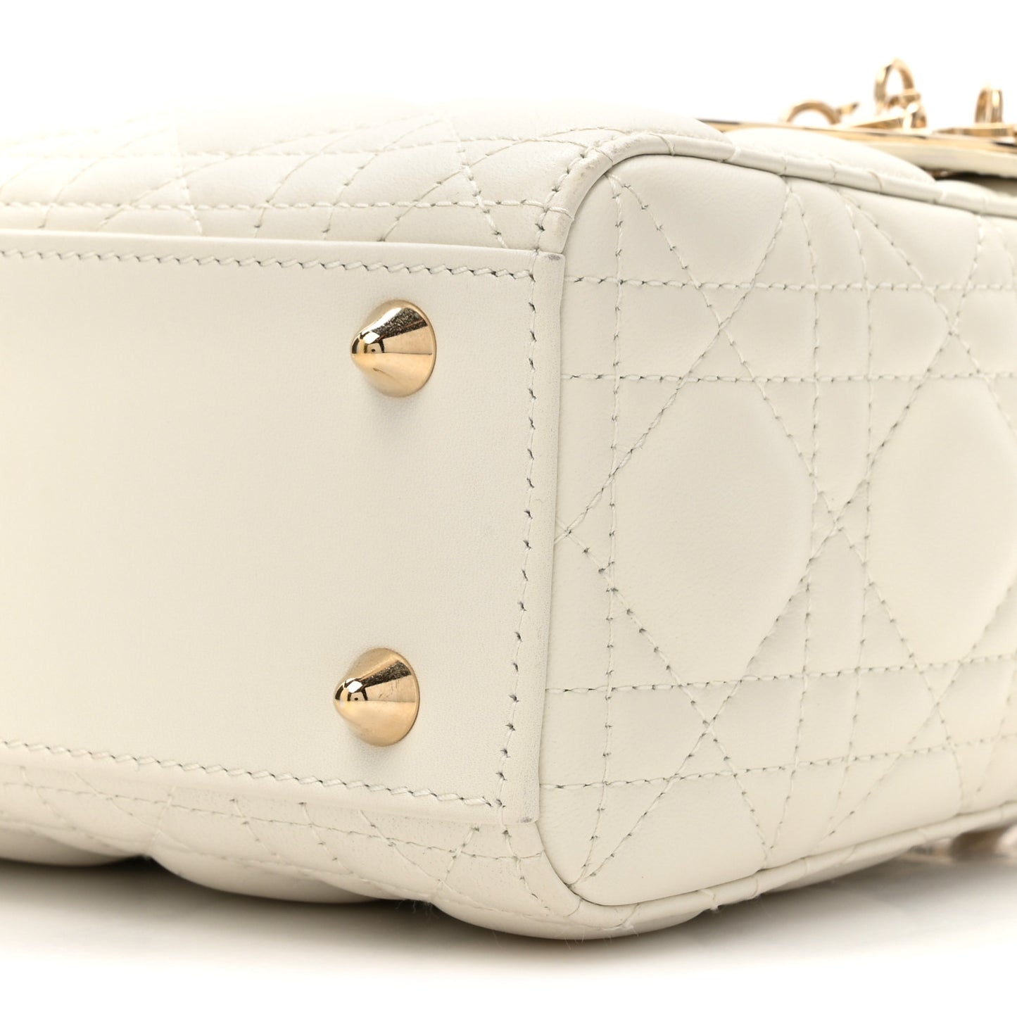 Lambskin Cannage Small My ABCDior Lady Dior White