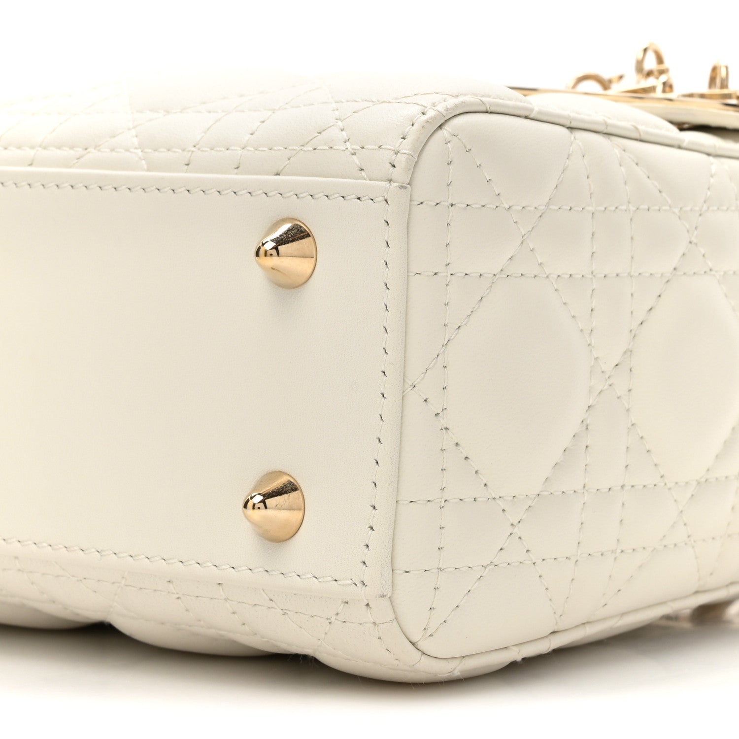 Christian Dior Lambskin Cannage Small My ABCDior Lady Dior White 9 of 12