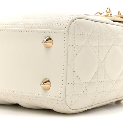Christian Dior Lambskin Cannage Small My ABCDior Lady Dior White 9 of 12