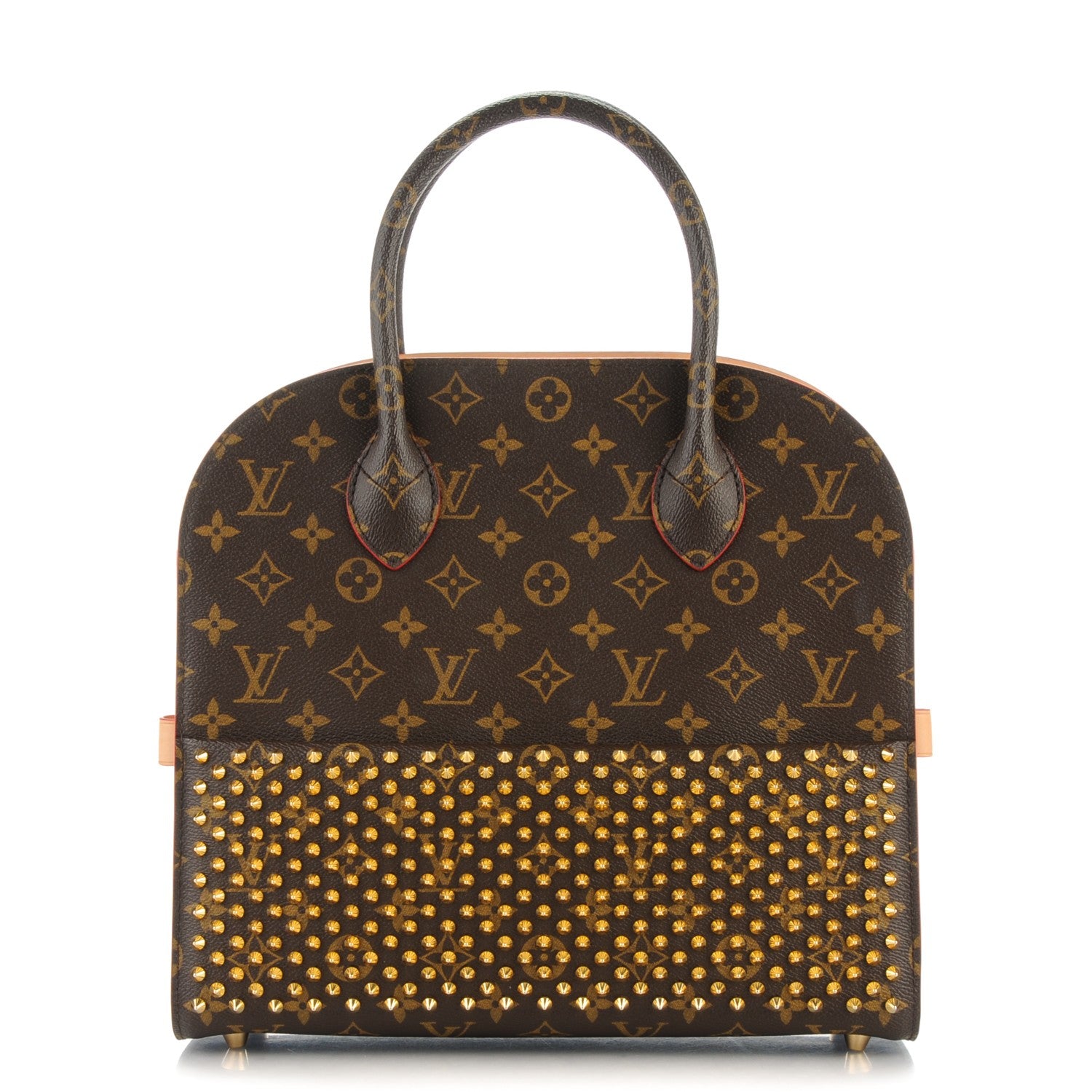Louis Vuitton Monogram Calf Hair Spikes Iconoclasts Christian Louboutin Tote Red 1 of 6