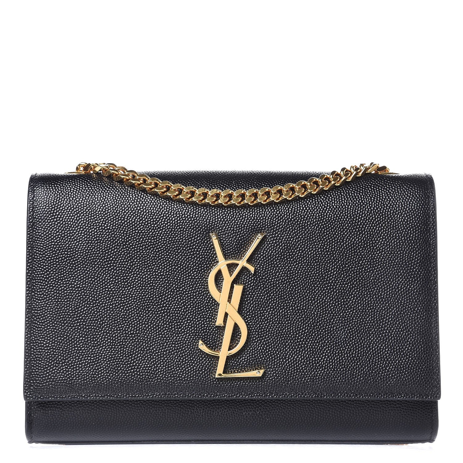 Saint Laurent Grain De Poudre Small Monogram Kate Satchel Black 1 of 7