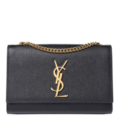 Saint Laurent Grain De Poudre Small Monogram Kate Satchel Black 1 of 7