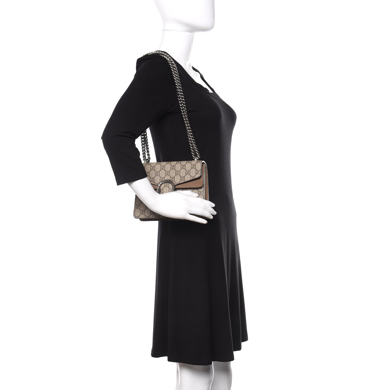 Gucci GG Supreme Monogram Mini Dionysus Shoulder Bag Taupe 2 of 11