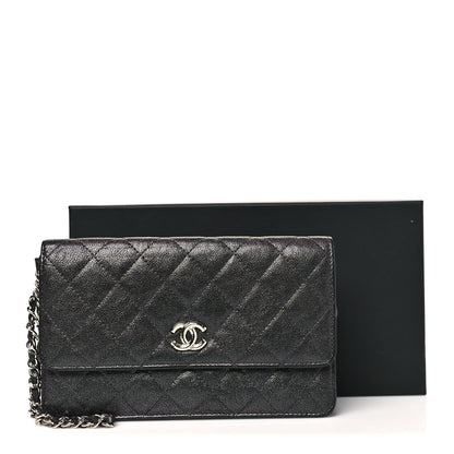 Chanel Iridescent Caviar Quilted Classic Pouch Clutch Black 11 of 11