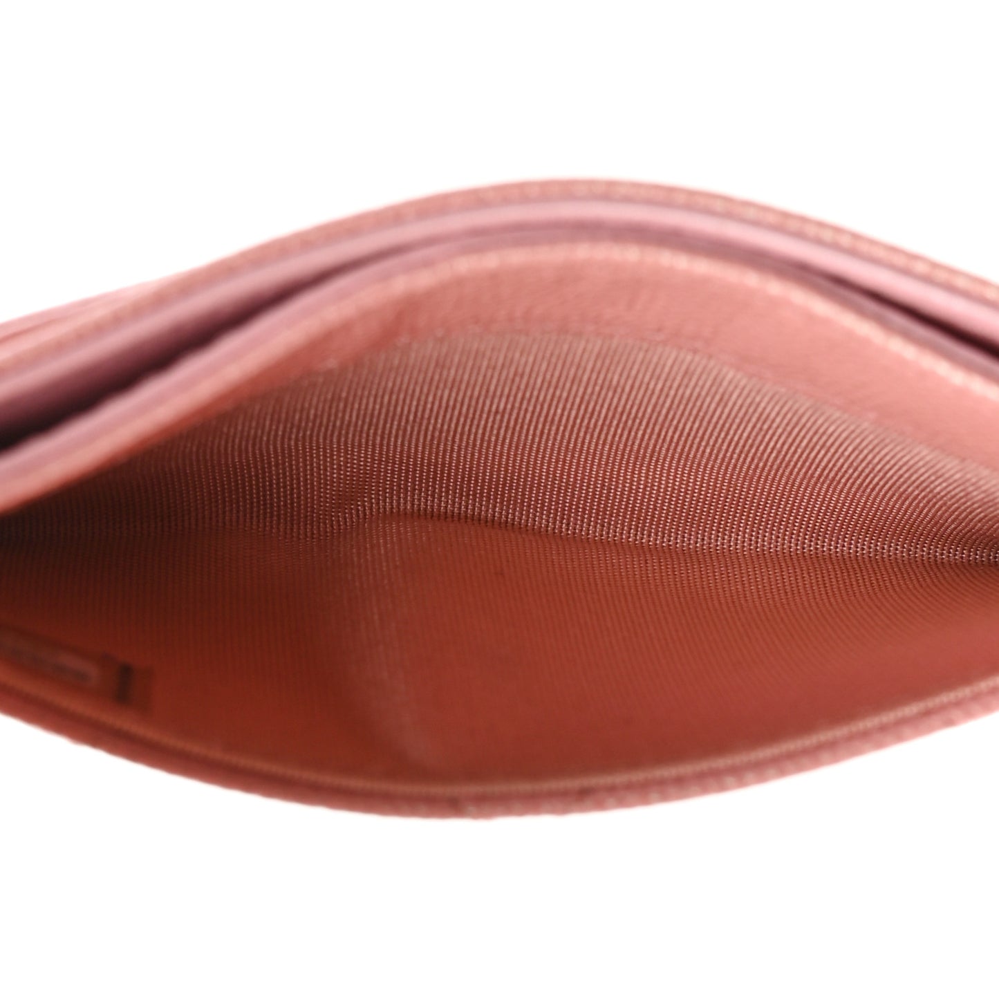 Iridescent Caviar Quilted Card Holder Rose Pink