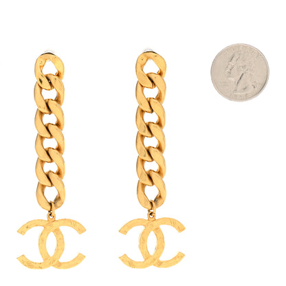 Chanel Metal CC Pick Drop Earrings Gold 2 of 5