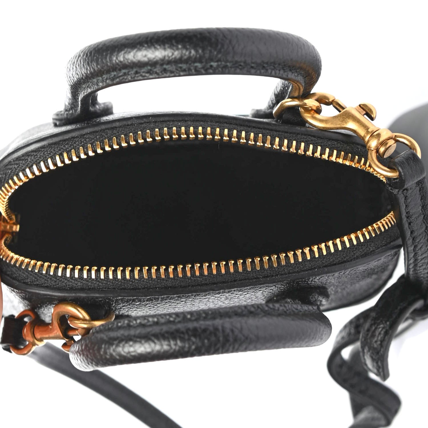 Balenciaga Grained Calfskin Logo Mini Ville Top Handle Bag Black White 4 of 4
