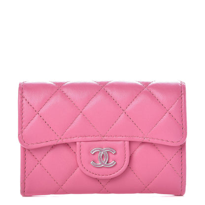Chanel Lambskin Quilted Flap Card Holder Pink 1 of 9
