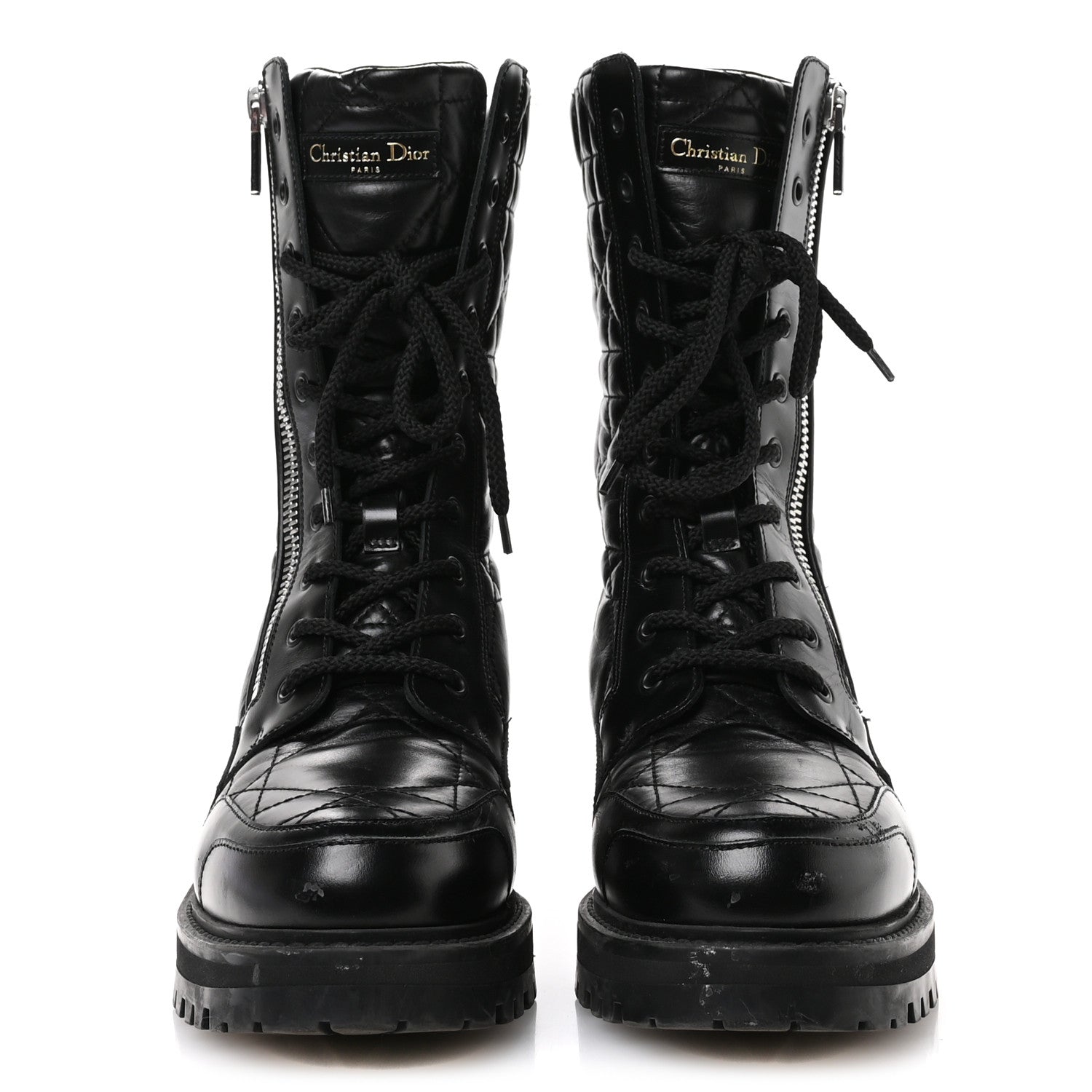 Christian Dior Calfskin Cannage D-Leader Ankle Boots 39.5 Black