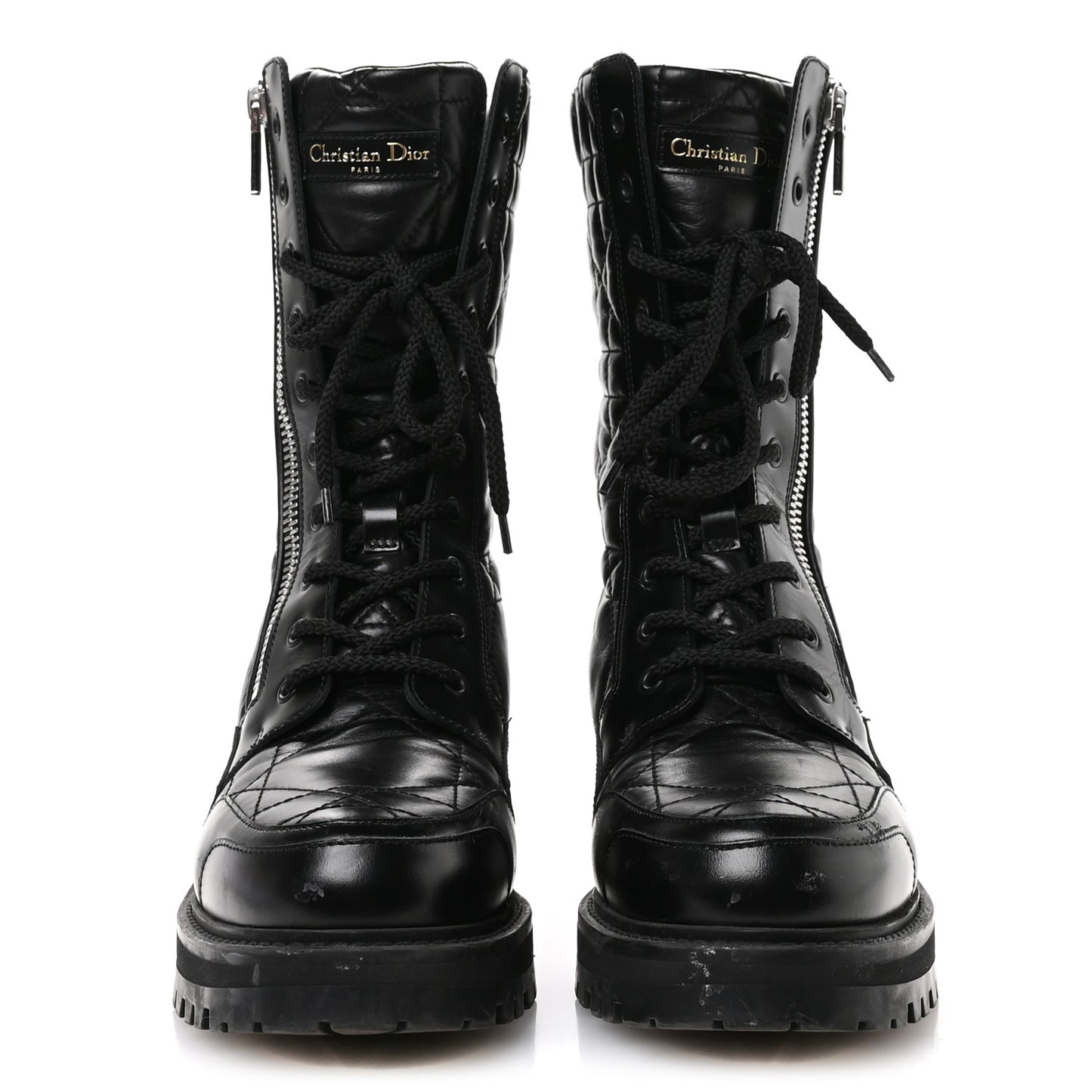 Calfskin Cannage D-Leader Ankle Boots 39.5 Black