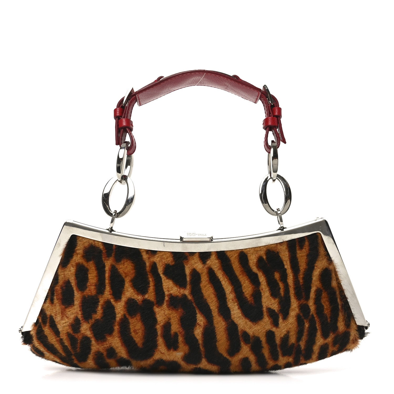 Christian Dior Pony Hair Leopard Mini Top Lock Bag Beige Moyen Red 1 of 10