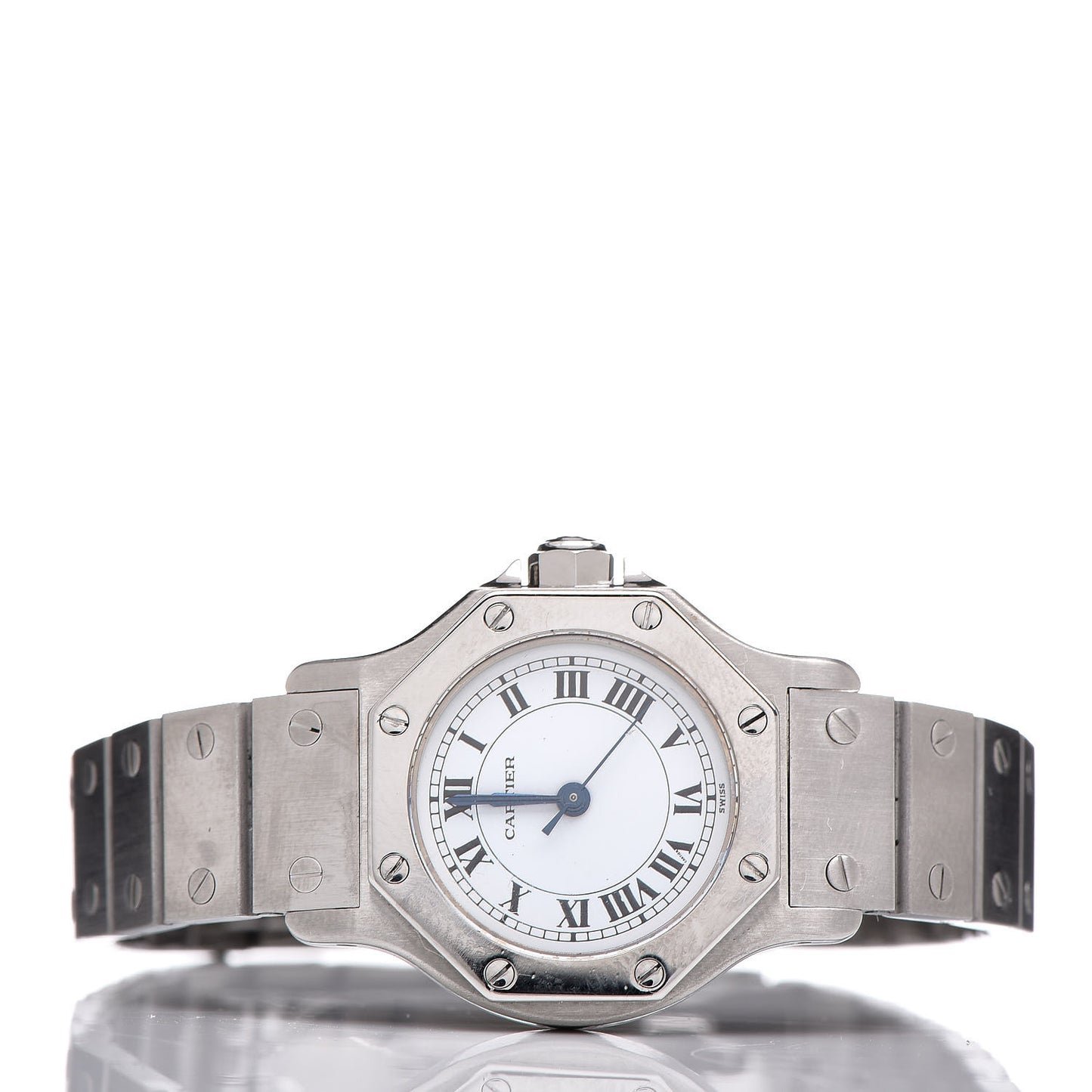 Stainless Steel 25mm Santos Octagon Automatic Watch