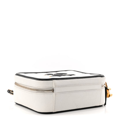 Chanel Caviar Quilted Medium CC Filigree Vanity Case White Black 4 of 11