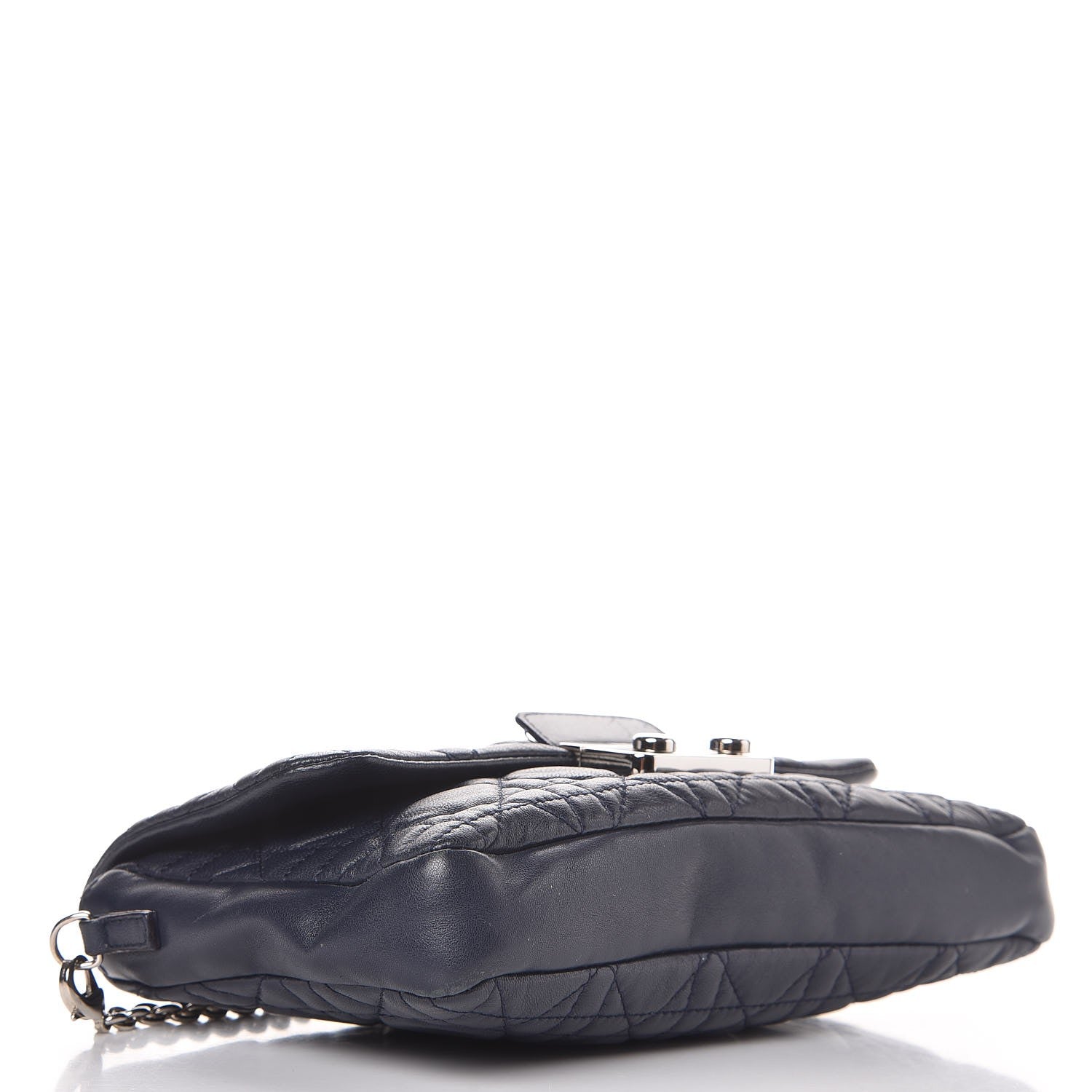 Christian Dior Lambskin Cannage New Lock Pouch Navy Blue 4 of 8