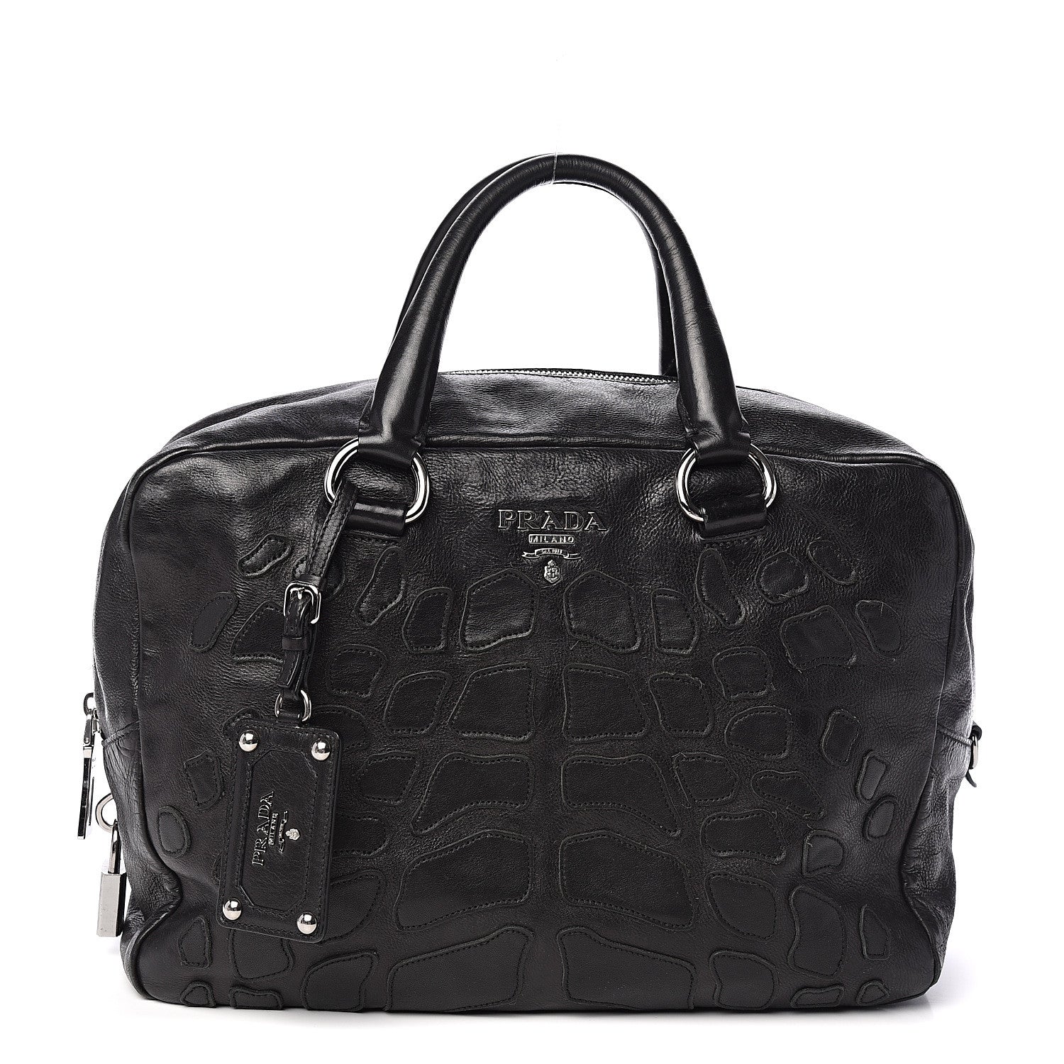 Prada Cervo Shine Bauletto Black 1 of 12