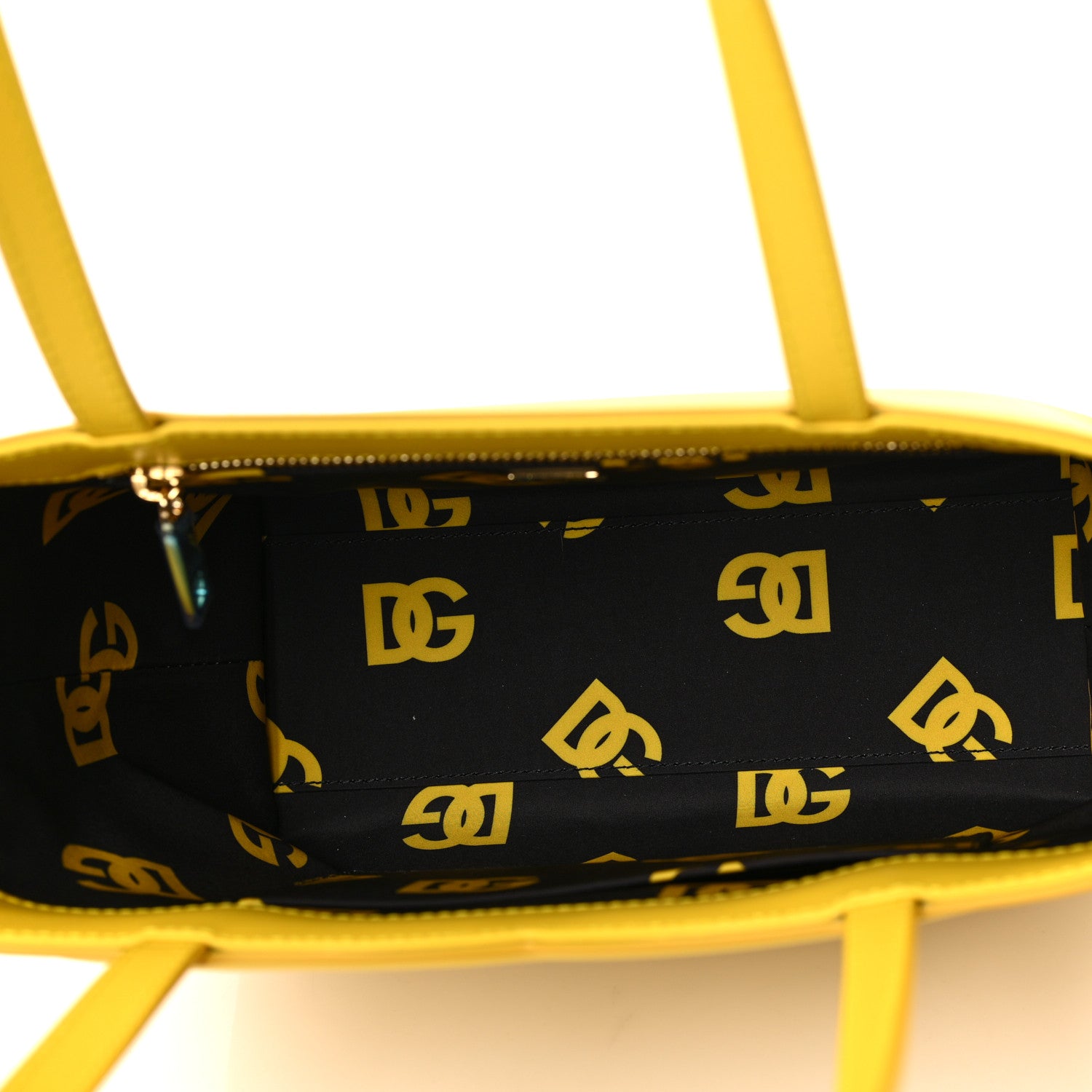 Dolce & Gabbana Calfskin Small DG Logo Shopper Tote Yellow 5 of 8