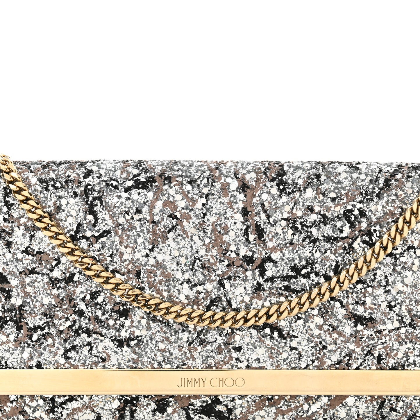 Glitter Milla Wallet on Chain Silver