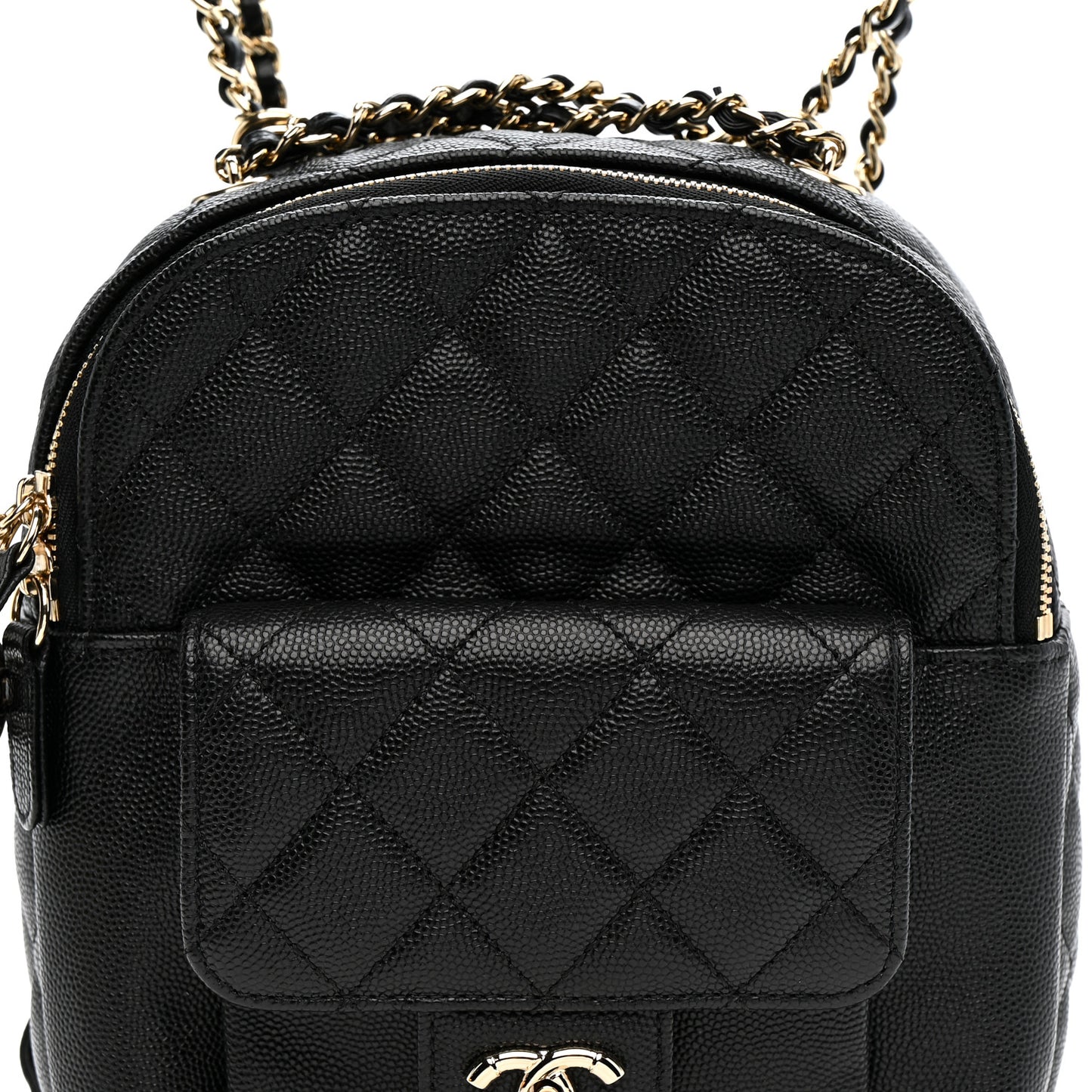 Caviar Quilted Small CC Day Backpack Black