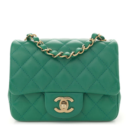 Chanel Lambskin Quilted Mini Square Flap Green 1 of 10