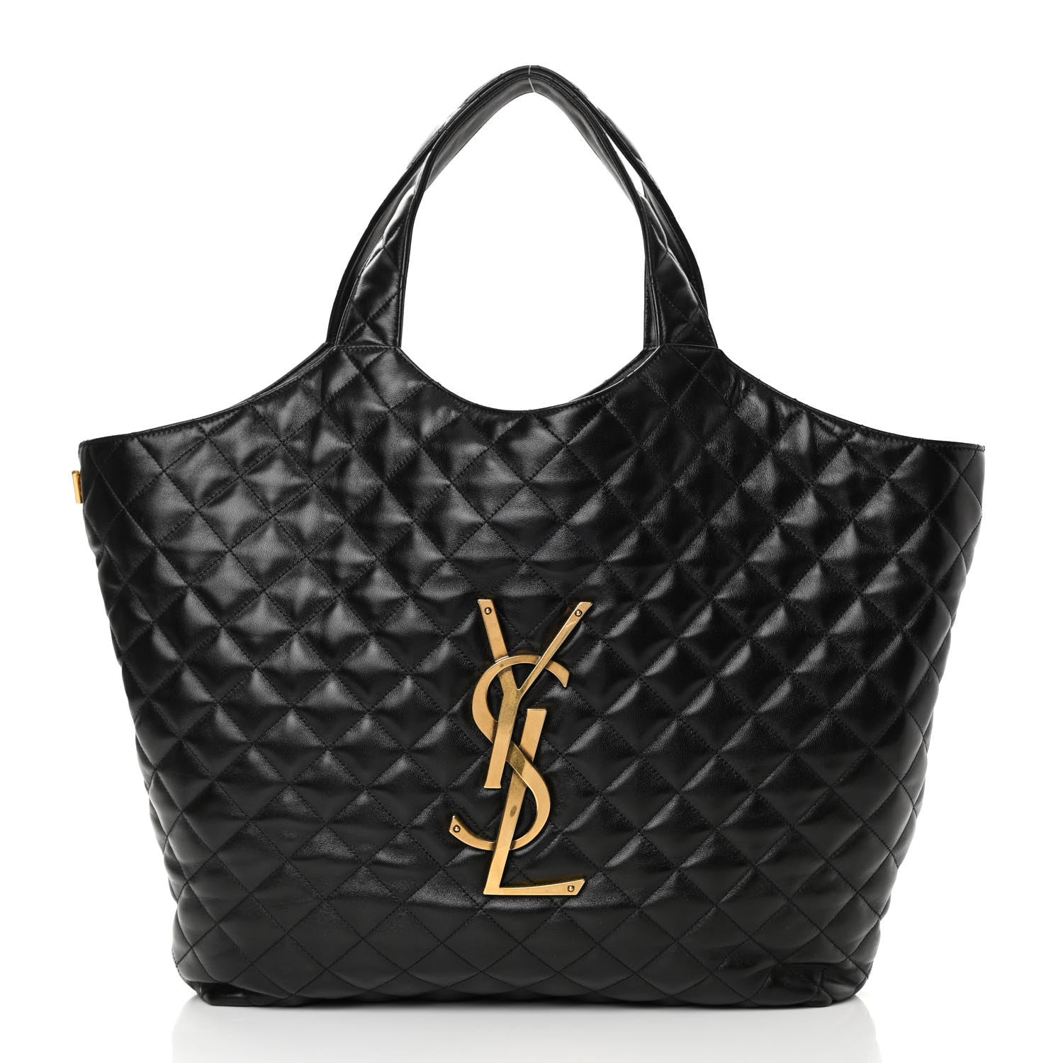 Saint Laurent Lambskin Quilted Maxi Icare Shopping Tote Black 3 of 12