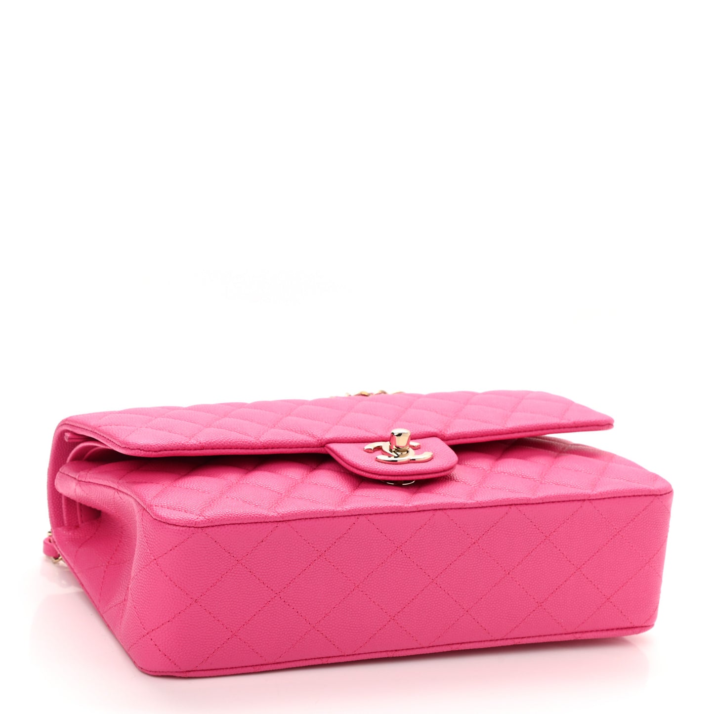 Caviar Quilted Medium Double Flap Dark Pink