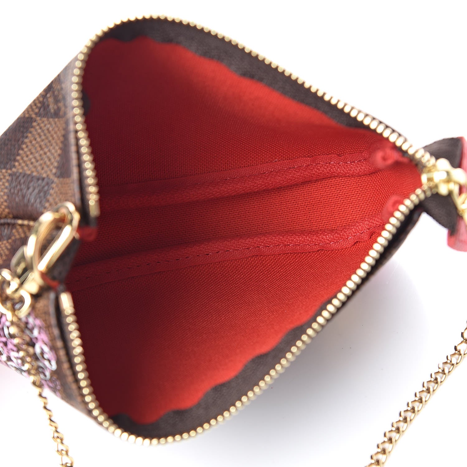 Louis Vuitton Damier Ebene 2019 Christmas Animation Mini Pochette Accessories Red 5 of 8