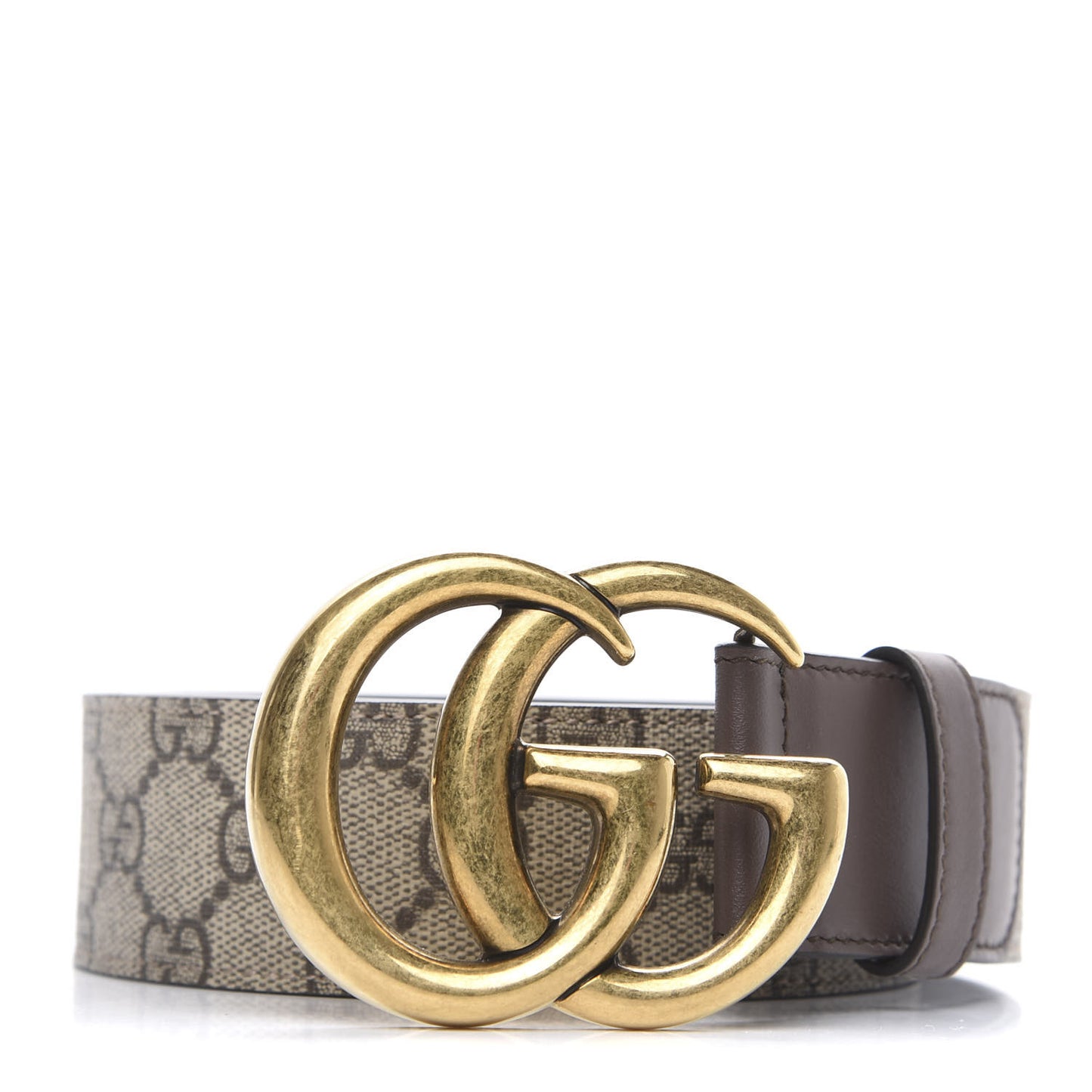 GG Supreme Monogram Matte Plutone Calfskin Double G 40mm Belt 80 32 Beige Ebony New Acero
